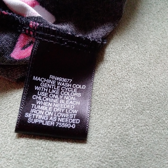 LIz Claiborne floral sleeveless tie neck career dressy blouse shirt top … - Picture 9 of 12